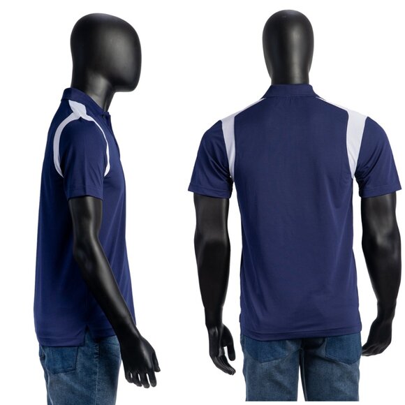 Polo, Men's Contrast Polo, Premium Performance Polo with Mesh White Contrast - Picture 3 of 9
